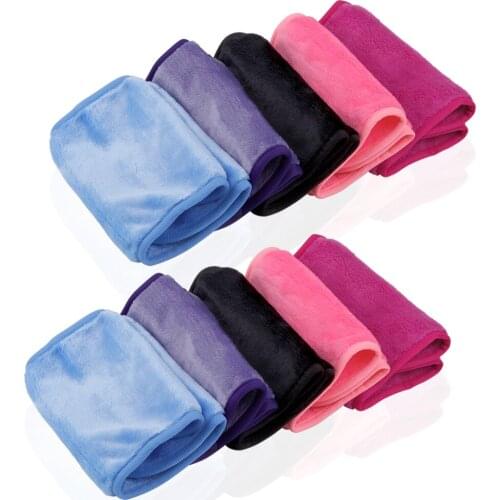10Pcs Makeup Eraser Reusable Make-Up Remover Towel Face Wash Cloth Soft Facial Cleaning Microfiber Wipes Skincare Beauty Tools