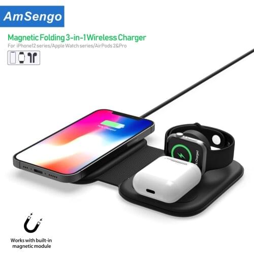15W Wireless Chargers Multifunctional Folding For iPhone 12 12Pro For MagSafe Charging Stand For Apple Watch 5 4 3 2 Airpods Pro