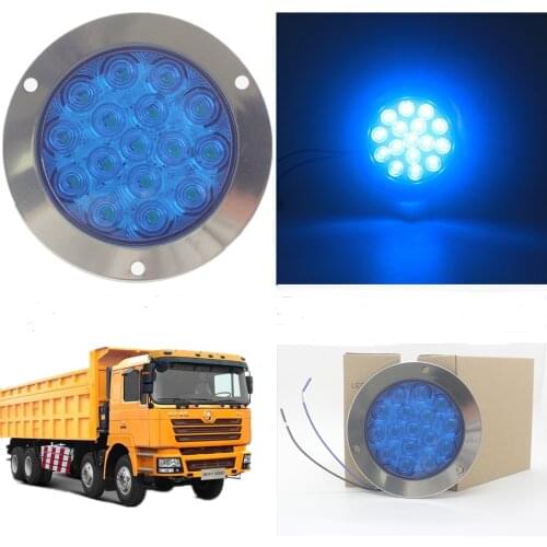 4" 16 LED Truck Lights Round Tralier Light 12V 24V Blue Waterproof Back Lamp Brake Stop Tail Lights Lamps for Truck