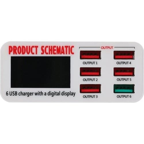 Go2linK Display 6 Port USB Charger QC 3.0 Fast Charging Station for Smart Phone Tablet PC