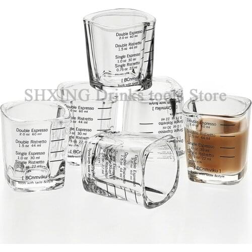 60ml Square Thickened Glass Ounce Cup Ounce Cup Graduated Measuring Cup Concentrated Cup Espresso Coffee Cup