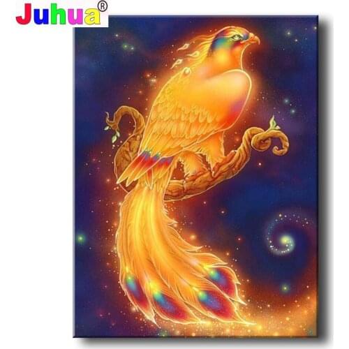 Full Square/Round Drill 5D DIY Diamond Painting "Golden Phoenix" 3D Embroidery Cross Stitch Sale Home Decor Handicraft Gift