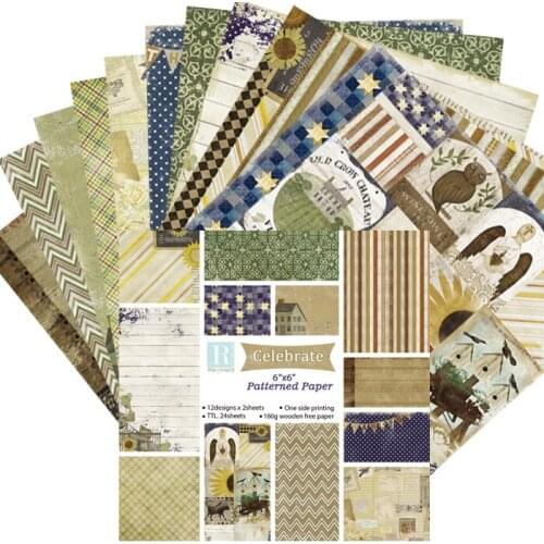 DIY celebrate style Scrapbooking paper pack of 24 sheets handmade craft paper craft Background pad