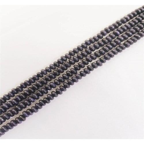 1 Strand 4x6mm Blue Sand Stone Abacus Loose Beads DIY Fashion Jeawelry Making Accessories Unisex Gift 15.5"