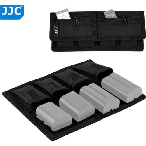 JJC DSLR Camera Battery Pouch Bag For Canon EOS RP EOS M6 Mark II M6 M5 77D 800D 760D 200D Cameras Batteries Case SD Card Holder
