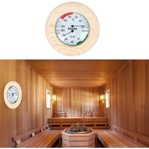 Solid Wooden Digital Sauna Wooden Thermometer Hygrometer for Home Sauna Room Wall Hanging Sauna Hygrothermograph Sauna Room