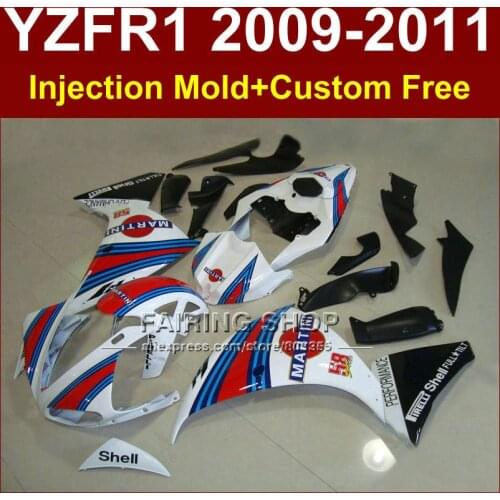 MARTINI white body parts for YAMAHA fairings YZFR1 2009 2010 2011 Injection mold YZFR1 09 10 11 12 R1 bodywork YZF1000 R1+7Gifts