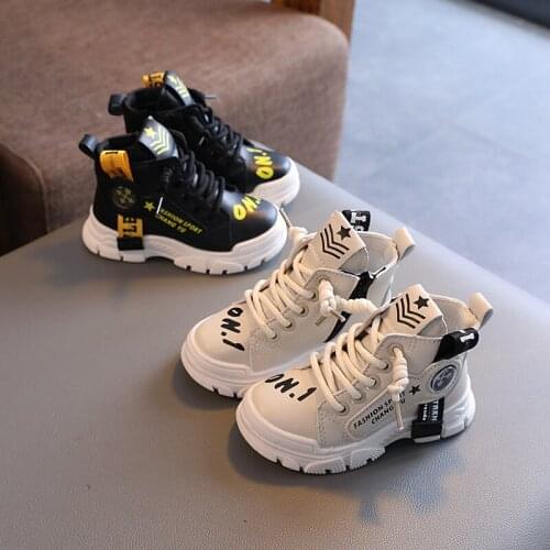 CAPSELLA KIDS Autumn Winter Shoes 1-6 Years Children Martin Boots for Girls Boys Ankle Boots Soft Leather Sneakers Size 21-30