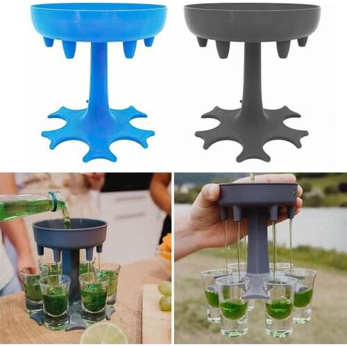 6 Shot Glass Dispenser Holder Portable Liquor Dispenser Wine Glass Rack Wine Whisky Beer Dispenser Bar Drinking Tools Accessory