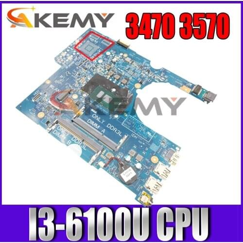 For DELL 3470 3570 Laptop motherboard CN-0P5M6K 0P5M6K P5M6K 14291-1 With SR2EU I3-6100U 100% full Tested