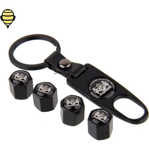 For JP Logo Car Wheel Valve Caps Tire Valve Cover For Audi A3 R8 Buick Lacrosse Citroen C2 DS3 Lexus Volvo V70 BYD With Keychain