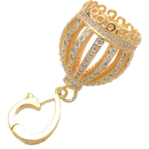 Elegant Micro Pave Zircon Crystal Crown Charms Pendants For Bracelets & Necklaces Bijoux CZ Floating Charms Clasps Diy Berloques