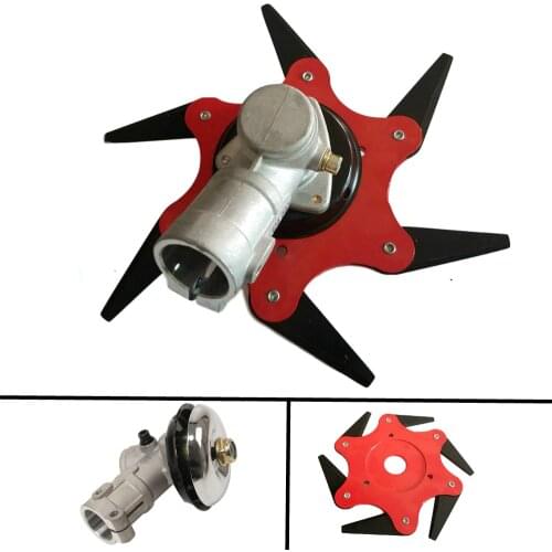 6 Teeth Brush Cutter Blade Trimmer Head 26mm/28mm Trimmer Gearbox Strimmer Gearhead and Metal Garden Grass Trimmer Head