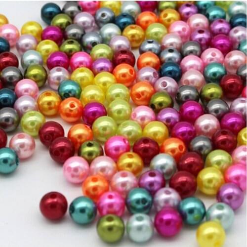 GHRQX 6/8/10mm Mix color Pearl Imitation Round Beads Jewelry Accessories