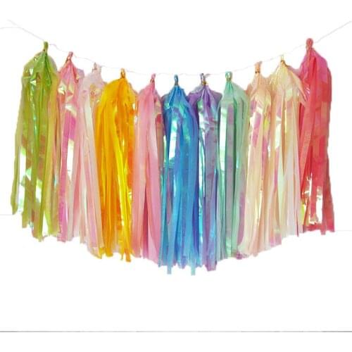 5 Pcs Tassels Ribbons DIY Handmade Symphony Paper Pull Flower Birthday Party Decoration Layout Tassels Wedding Supplies