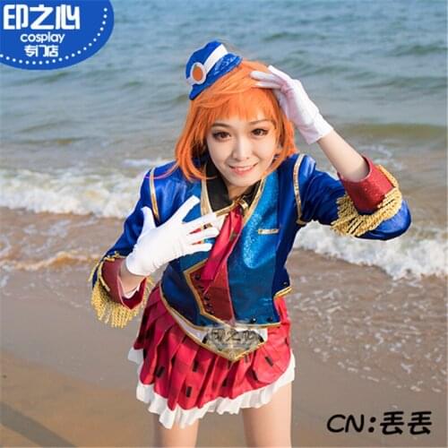 Love Live Sunshine Happy Party Train Takami Chika Dress Navy Uniform Cosplay Costume A