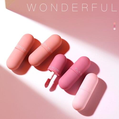 Mini Lipstick 3pcs/Set Matte Velvet Lipstick Long Lasting Waterproof Lip Glaze Kit Non-stick Cup Does Not Fade Makeup Batom