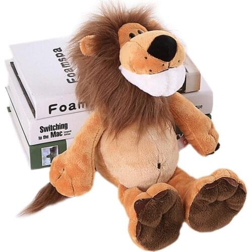 25cm Cartoon Lion Wild Animal Soft Plush Stuffed Doll Kids Toy Simulation Animal Birthday Gift Sofa Bed Decor Cushion