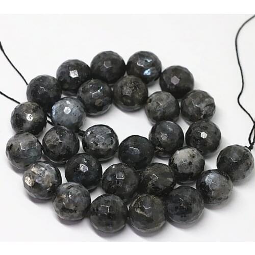 Natural black labradorite stone 4mm 6mm 8mm 10mm 12mm 14mm charming faceted round loose beads diy Jewelry making 15 inches A06