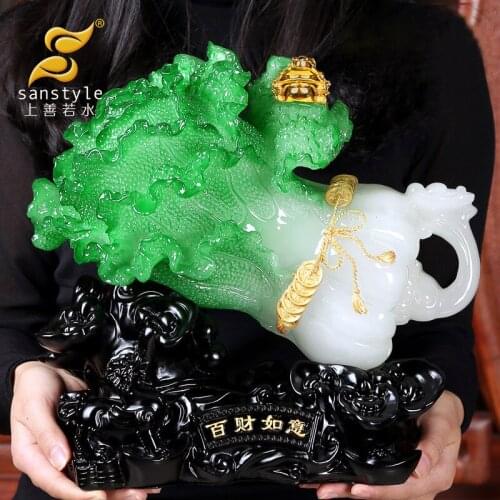 The jade cabbage ornaments lucky large TV cabinet room decoration decoration crafts Home Furnishing business gifts 2935