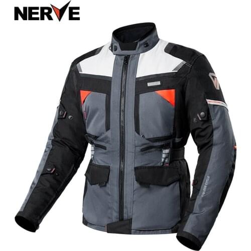 NERVE motorcycle riding jacket suit mens motorcycle pull suit waterproof and fall proof four seasons removable warm liner