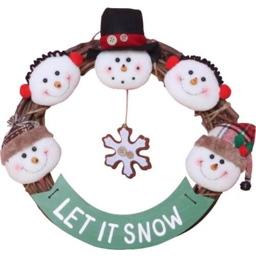 2021 New Christmas Decorations Supplies 34cm Christmas Wreath Hanging Pendant For Xmas Tree Wall Decor