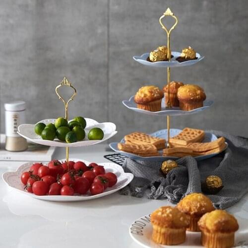 Cupcake Stand Double Layers Square Round Shape Optional Macaroon Tower Stand Practical and Popular Cake Display