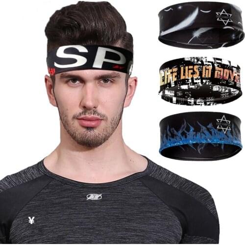 Sweat Headband Breathable Sweat-absorbent Yoga Sports Hair Bands For Men Women Running 16Colors Printing Elastic Hair Bands