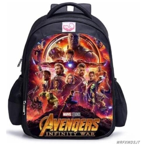 Avengers Infinity War Backpack Thanos Black Panther Printing Cartoon Children School Bags Boys Teenage Capacity Girls Mochilas