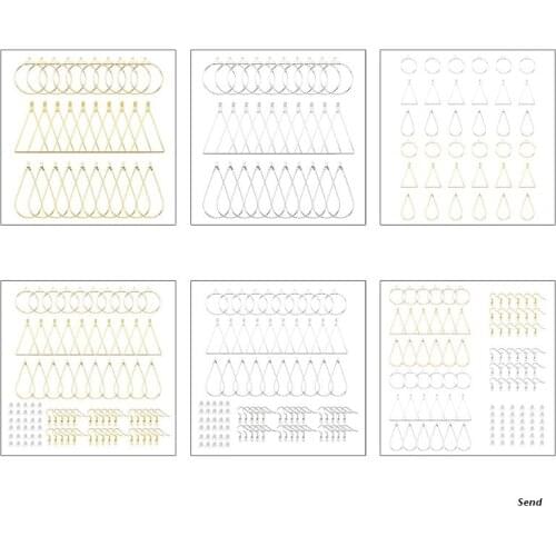 1 Set Diy Jewelry Earring Making Supplies Kit Beaded Hoop Earrings Assembly Earrings Suitable for Girls and Ladies
