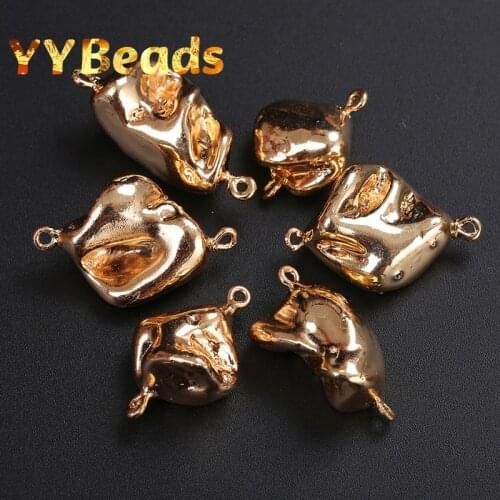 Heat-treated Gold Rim Baroque Shell Pearls Beads 3pcs/pack Irregular Loose Beads For Jewelry Making Earring Pendants Accessories