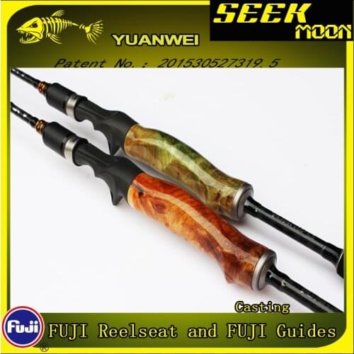 YUANWEI 1.98m 2.1m Spinning / Casting Fishing Rod 2Sec ML/M/MH Wood Root Hand Carbon Lure Rod Stick Olta Super Quality J233