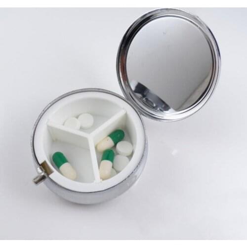 Weekly Rotating Pill Box Splitter Pill Organizer Medicine Box Durable Metal Heart Round Medicine Organizer Holder Container