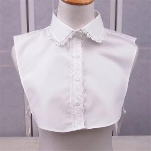 YSMILE Y Fashion Women Cotton Lace Fake Collar Sweet Vintage White All Match Clothes Decoration Accessories For Female Lady