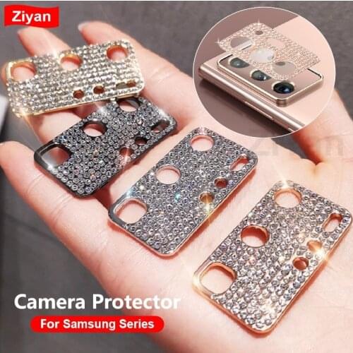 Glitter Rhinestone Camera Protector For Samsung Galaxy S21 Ultra Note20 S20 Plus S21+ Diamond Lens Screen Protective Ring Cover