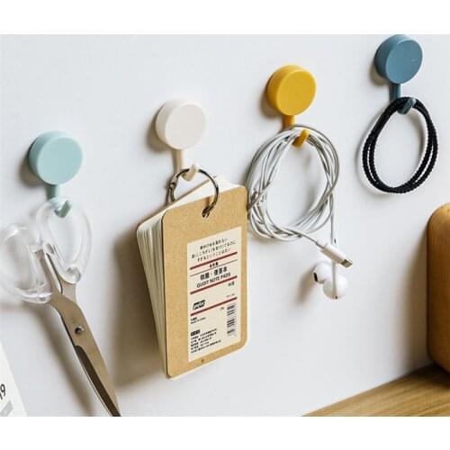 10pcs/set Decorative Hooks Door Wall Self-Adhesive Hanging Rack Wall-Mounted Key Hook Colorful Decorative Hooks Home Organizer