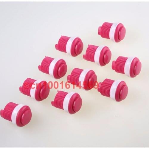 10pcs/set Reyann New Arcade Push Button Arcade Button With Small Micro Switch For Coin Operator Cabinet & MAME Multicade - Pink
