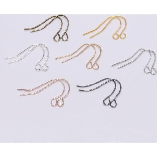 100PCS/Lot Iron Multicolor 21x12MM Earring Hook Ear Wire Hook Findings For DIY Jewelry Making Earring Accessories Wholesale