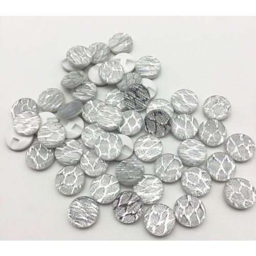 200pcs 15mm Shiny Silver Glitter Resin Round Buttons Sparkle DIY Sewing Clothing Shirt Button Accessories Christmas