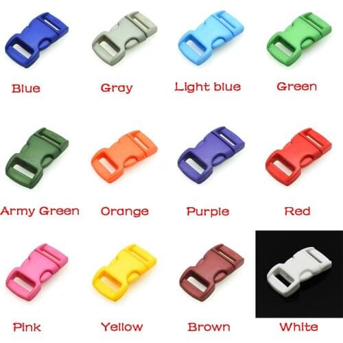 3/8"(10mm) Colorful Contoured Side Release Mini Buckles For Paracord Bracelet/Cat Collars 1200pcs/pack