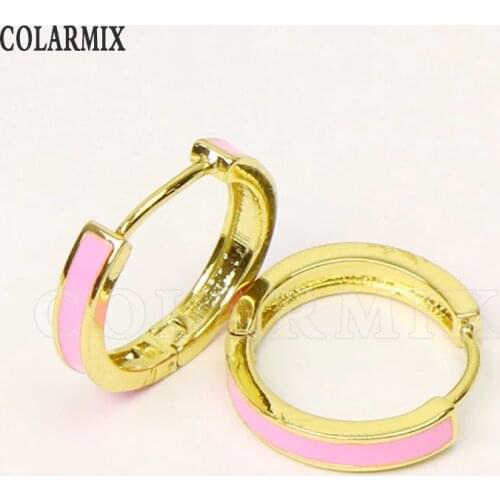 8 Pairs Enamel Hoop earrings Colorful Enamel colorful earrings Fashion Drop earrings jewelry Drop earrings for women 51503