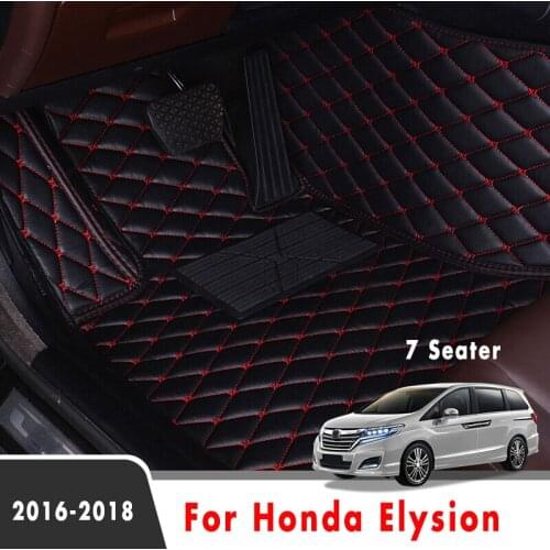 Car Floor Mats Interior Styling Parts Leather Carpets Protector Covers Auto Rugs For Honda Elysion 2018 2017 2016 (7 Seater)