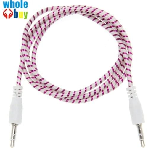 Free shipping 3.5mm Audio cable plastic ring 3.5jack to jack aux cord headphone speaker aux cable 1M 800pcs/lot