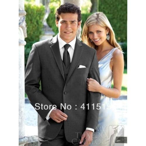 Free shipping bespoke cheap suits black color!custom made groom wear dress wedding for men wear tuxedos