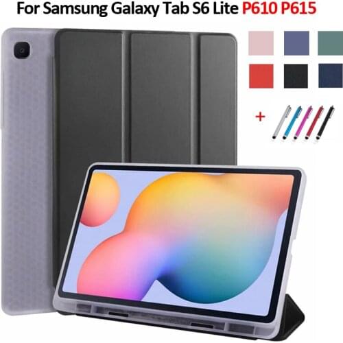 Tablet For Samsung Galaxy Tab S6 Lite Case 10.4 Funda PU Leather Soft Back Cover For Samsung Tab S6 Lite Case with Pencil Holder