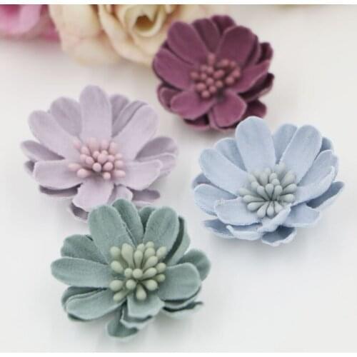 DIY Jewelry Accessory Material Handmade Floral Button Patch Sticker Flower Craft Fit for Girls Hair Jewelry Garment Shoe Decor
