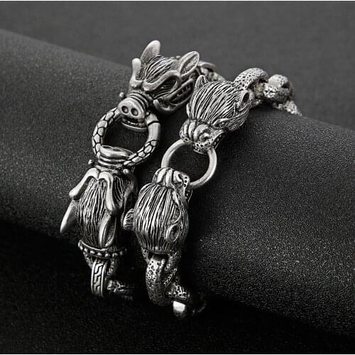 Jewels Store Exquisite Animal Accessories Bracelet 316L Stainless Steel Mens Punk Jewelry For Big Man