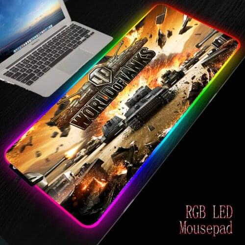DIY World of Tanks RGB Soft Large Gaming Mouse Pad Led Extended Mousepad Non-Slip Rubber Base Computer Keyboard Mat
