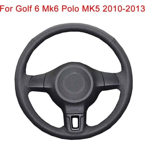 Customized Car Steering Wheel Cover For Volkswagen VW Golf 6 Mk6 VW Polo MK5 2010-2013 For Steering Wheel