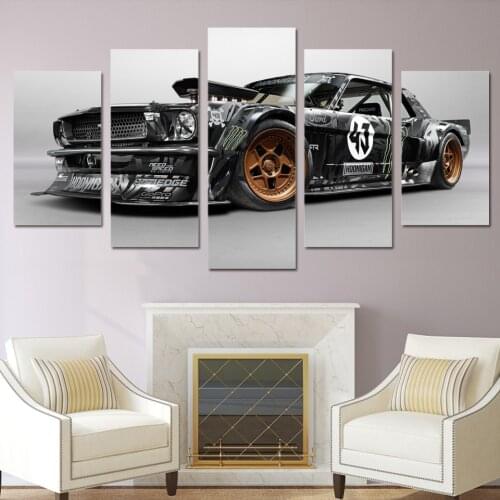 Modern Poster Home Decor Frame Wall Art Picture For Living Room 5 Pieces Ford Mustang Rtr Car Painting Canvas HD Printed Artwork